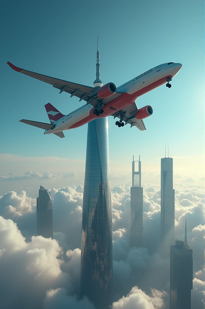 He creates a plane by fucking 2 sky scrapers with his cock