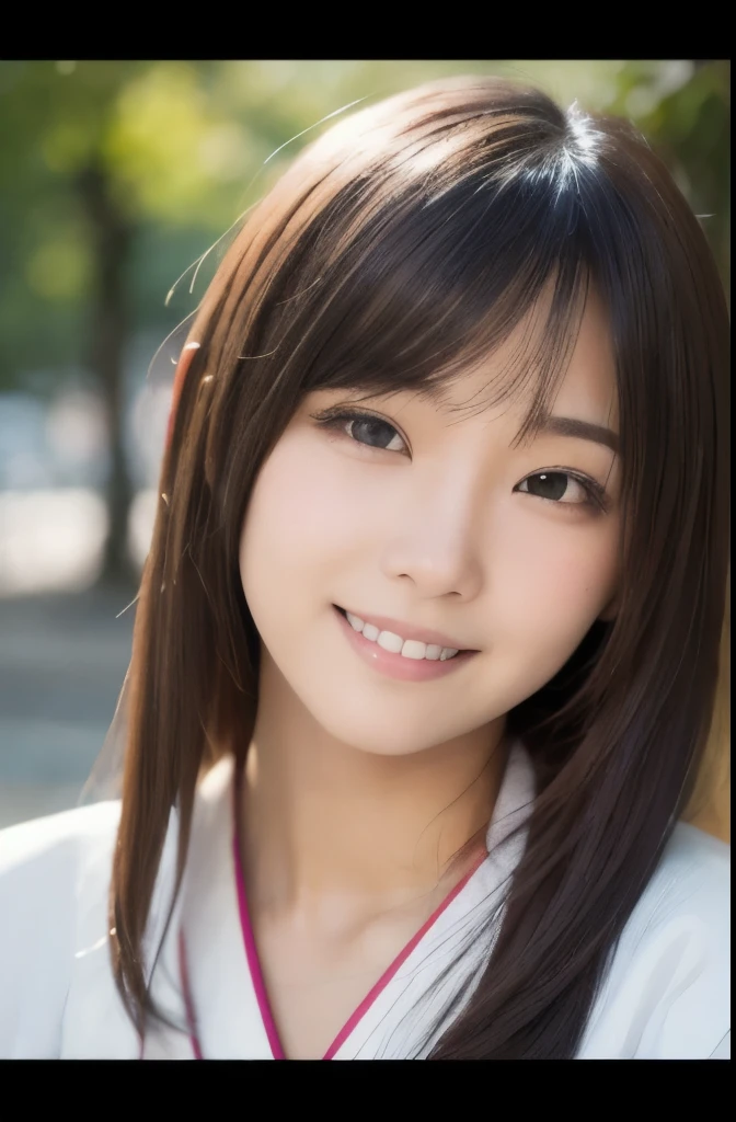 best quality, face focus, soft light, ultra high res, (photorealistic:1.4), RAW photo, Shinozaki Ai, white skin, kawaii,
1 Japanese girl, solo, cute, (smile), (pupil, lights in the eyes),  detailed beautiful face, Medium-sized breasts,(high resolution detail of human skin texture),(long hair),(portrait), upper body, white traditional kimono, 