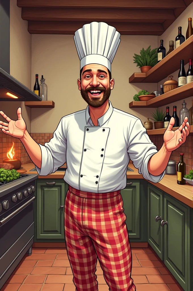 Italian chef illustration 