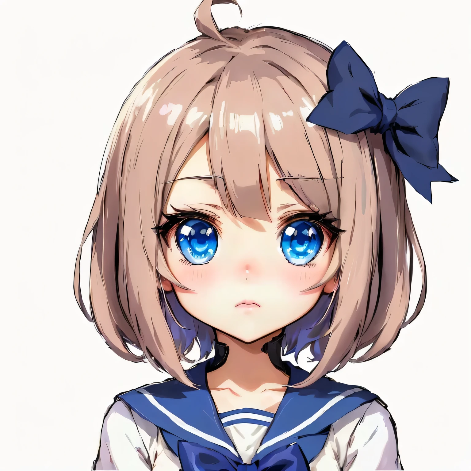 anime girl with a bow and blue eyes, pouting anime face, extremely pouting anime girl face, pouting natural anime face, pouting anime girl, cute anime girl portraits, cute anime girl portrait, anime visual of a cute girl, (anime girl), kantai collection style, pretty anime face, young anime girl, anime moe artstyle, portrait of cute anime girl