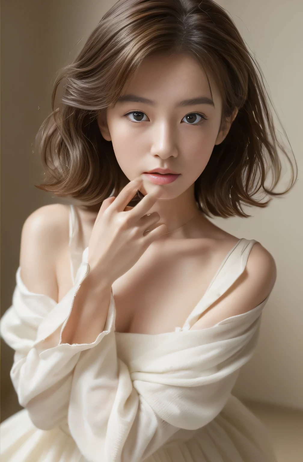 ((Highest quality、in 8K、masterpiece:1.3))、Messy Hairstyle
