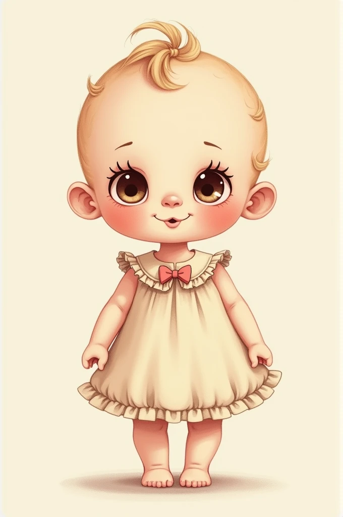 Kewpie girly doll illustration