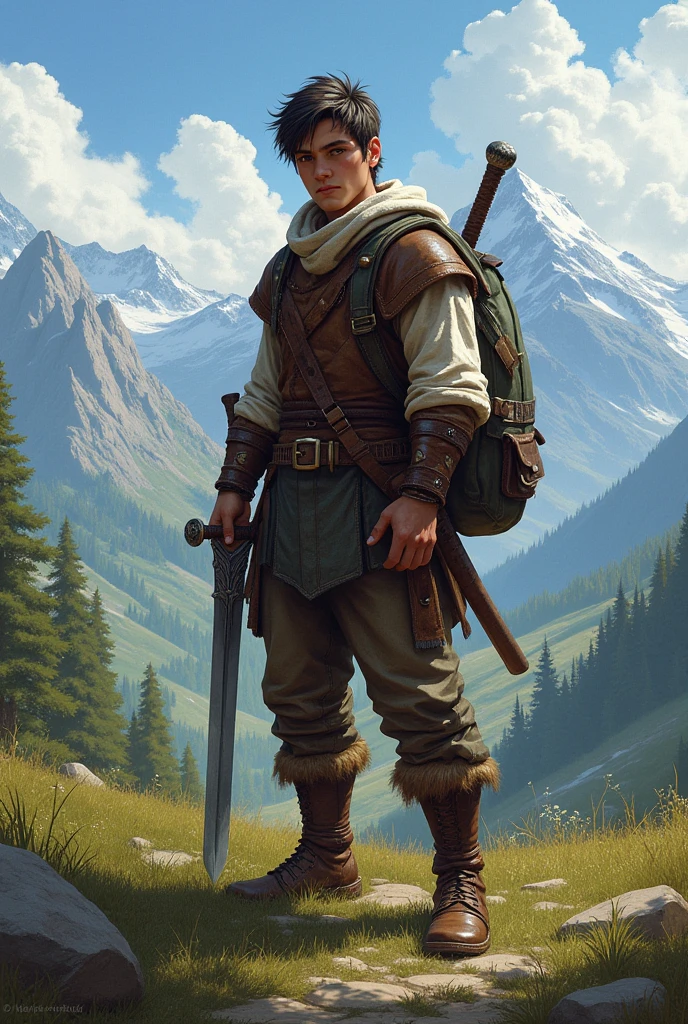 A -yeld mapeasant hero in a full-body RPG
