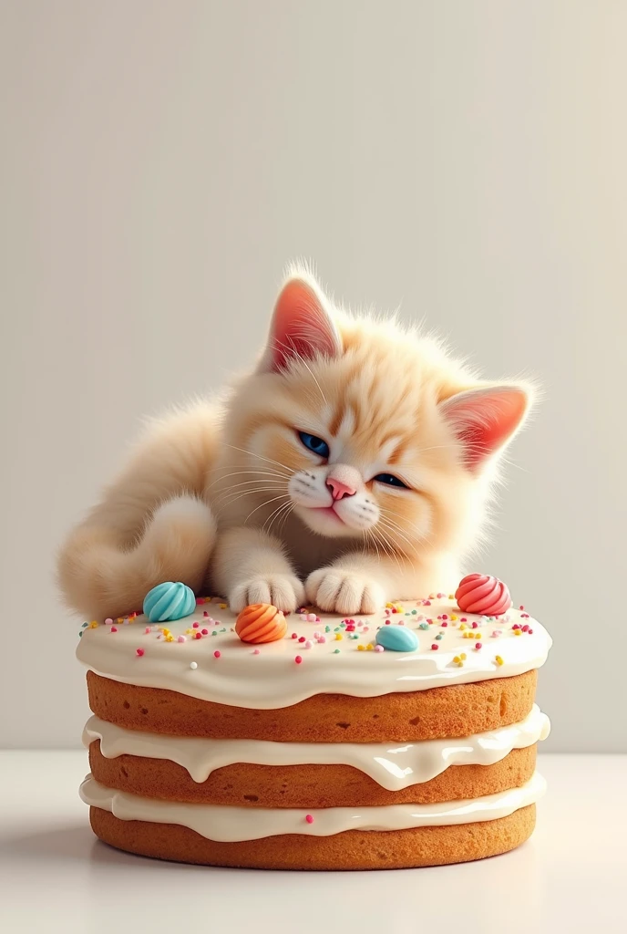 An image of cat in cake 