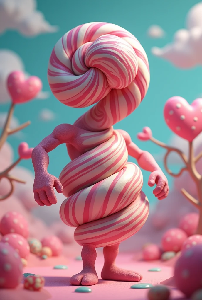 Spiral lollipop with muscular arms