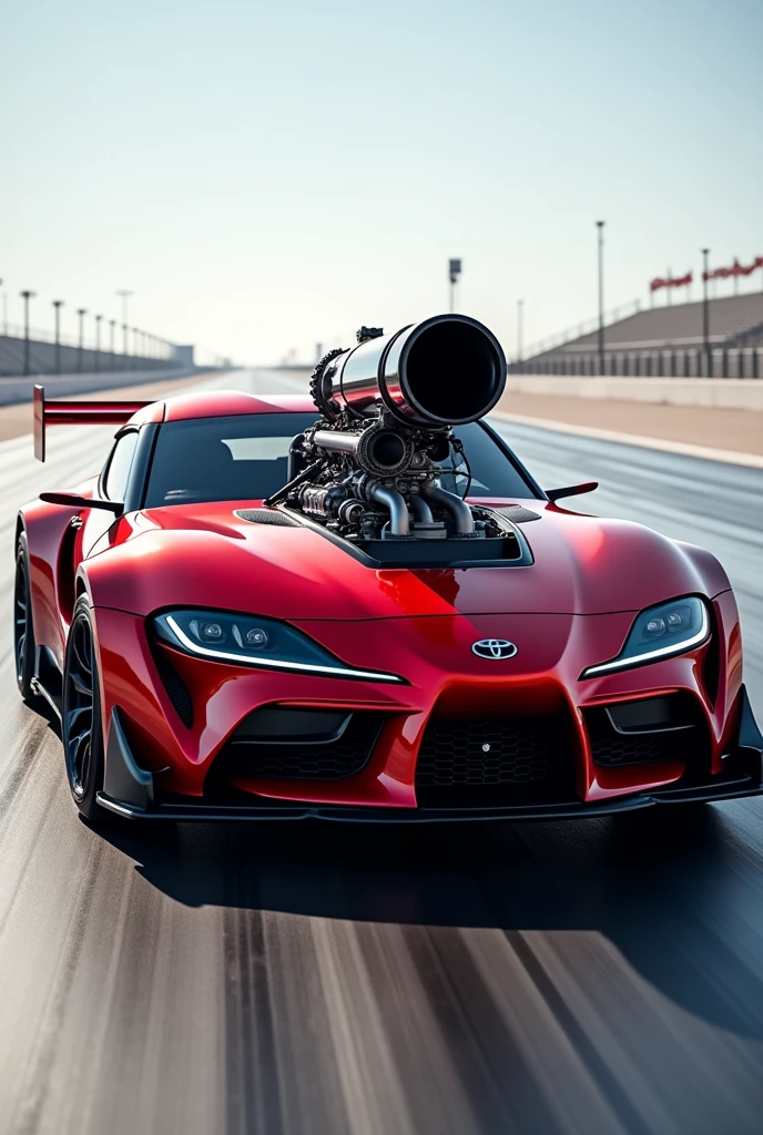 Build me a modified Toyota Supra for drag racing "drag" over 1000 hp