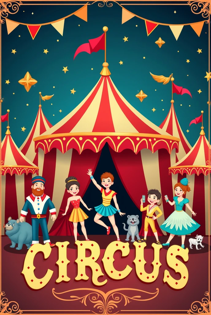 Generate a template or background for a circus advertisement