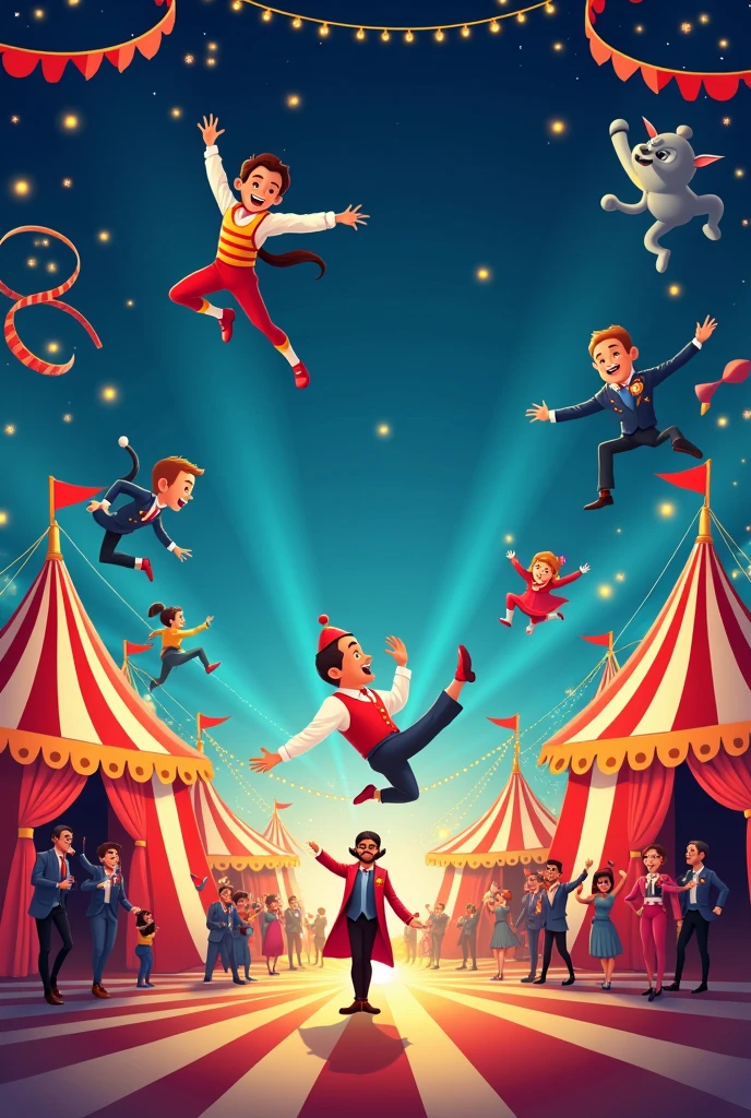 Generate a template or background for a circus advertisement without letters only as a background