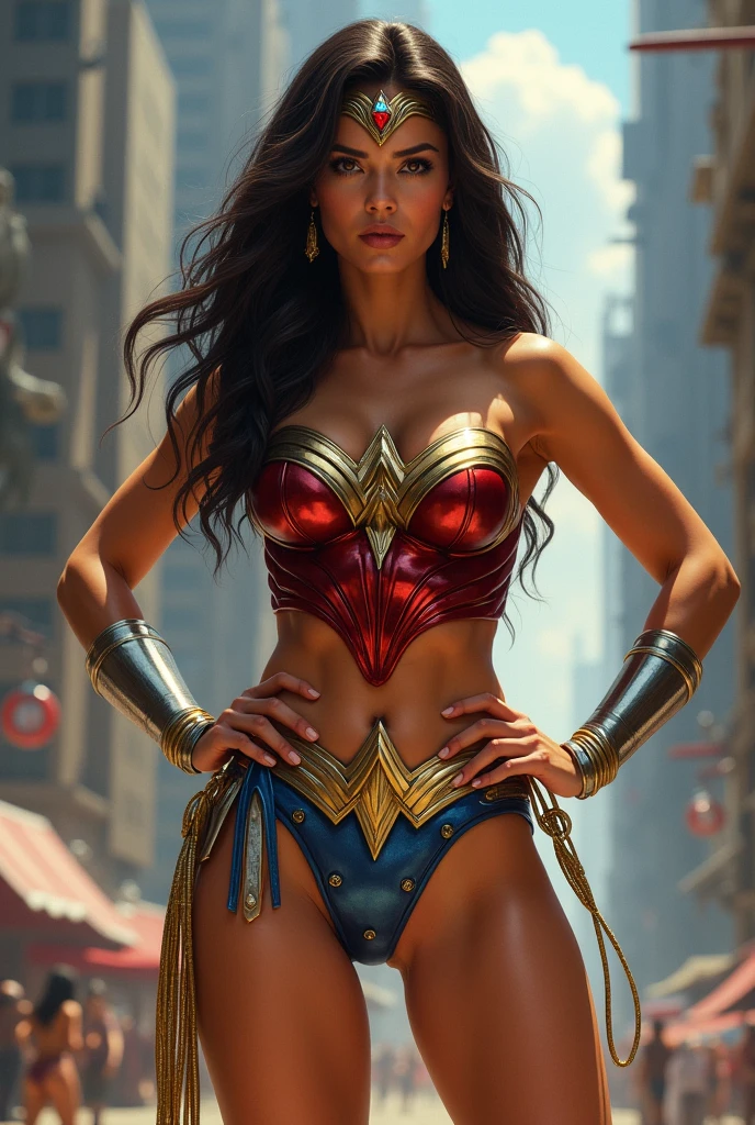 Wonder Woman in a thong style dental floss