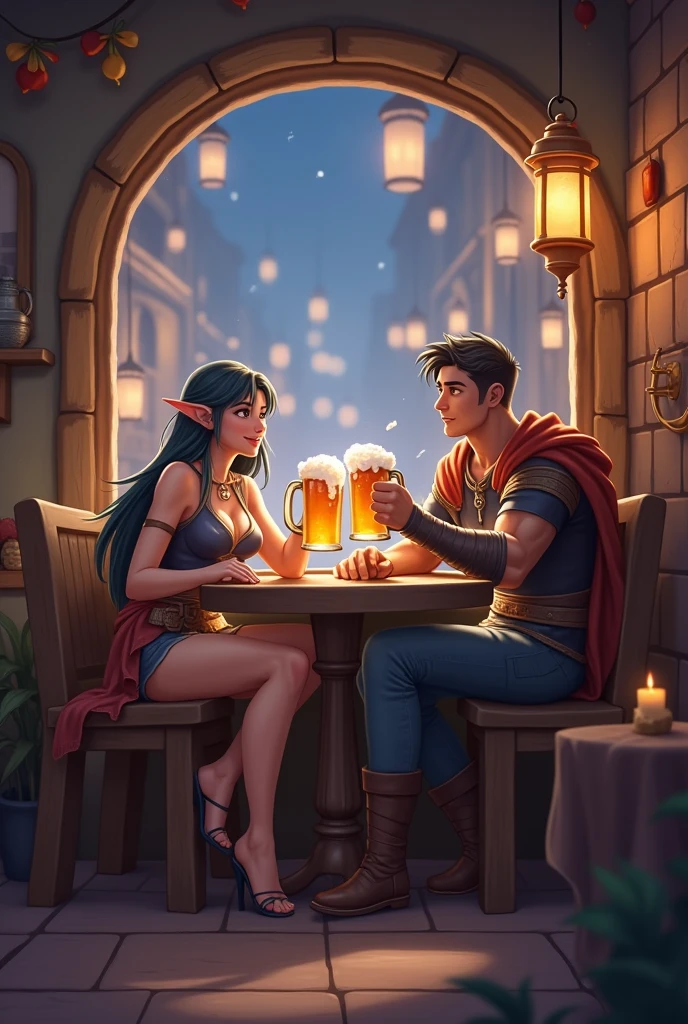 Mobile legends heroes miya and Zelong with beer