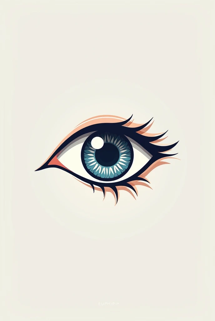 A logo with the word euphoria with an eye