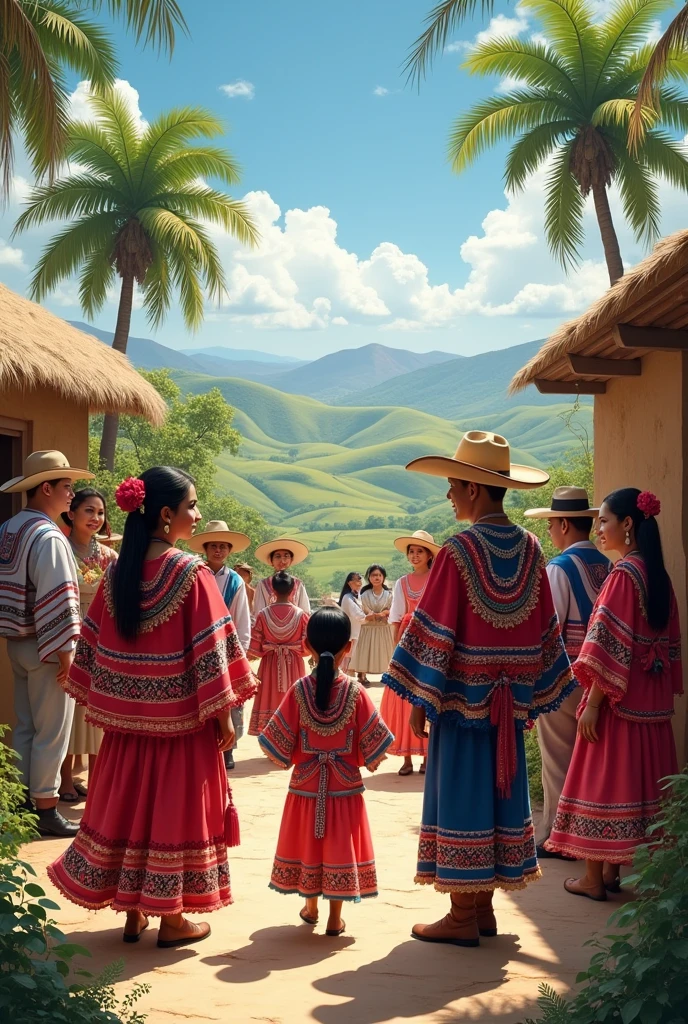 People with typical Paraguayan clothing