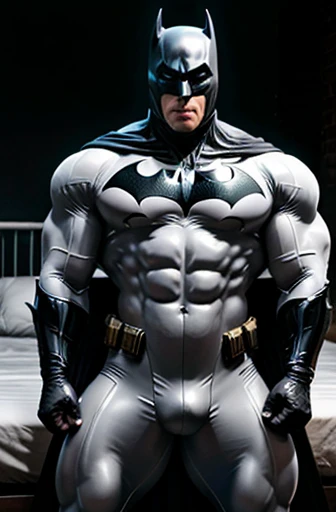 Looking up and scream of pleasure musculature Batman has swollen bicep and chest with pecs under white latex suit from arkham asylum even more muscular and bigger and massive hard Molesting frottage on the bed other Batman muscular legs małe thick swollen muscular big batman bodybuilder only in withe grey and shiny latex full body suit, growth bump up chest. big buff packed create a Batman presenting tight latex pants huge bulge, wide chest, huge batman, huge muscles, very packed, buff chest, abs, big bicep, muscular white grey Batman in latex, full body costume and has big erection bulge