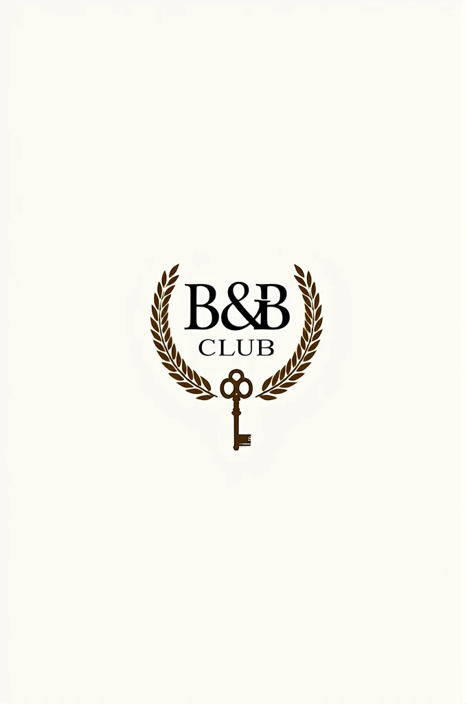 A logo with the letters B&B club that have a key and also a laurel 