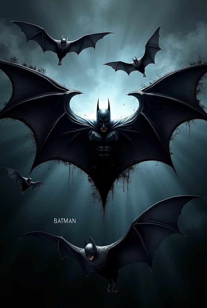 Create a Batman shirt to intersperse, the name has to be at the bottom and it has to have bats