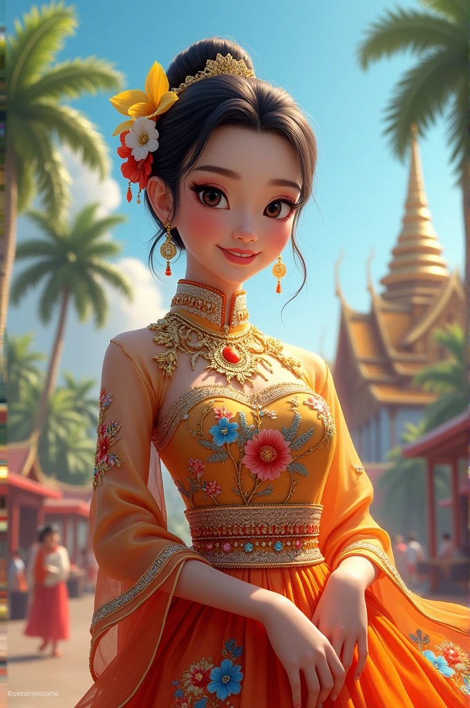 Very cool Songkran outfit
