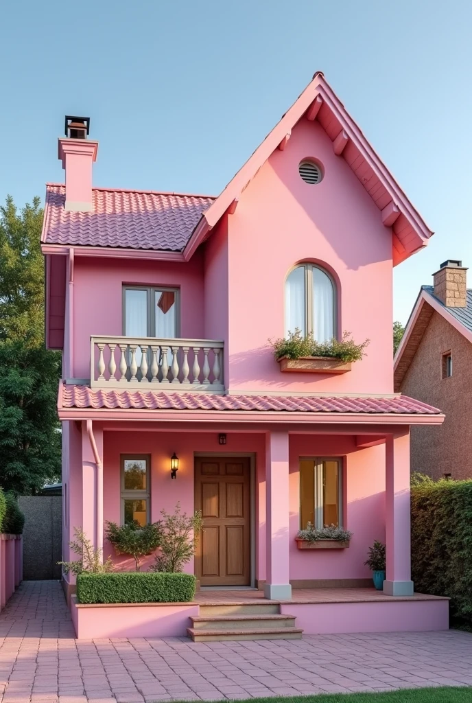 Pink house 2 stories