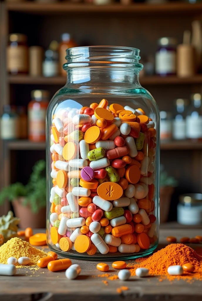 A jar of vitamins for cows

