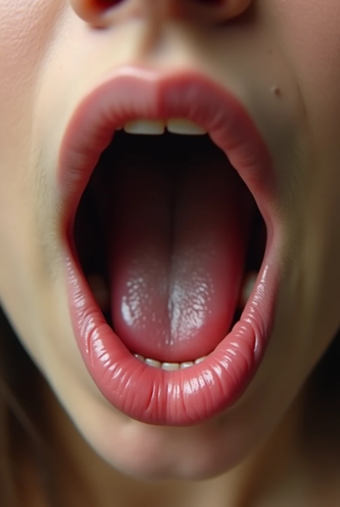 Extreme closeup of vaginal penetration of a woman with protruding pussylips and completely natural pubic hair. No mouths or teeth.