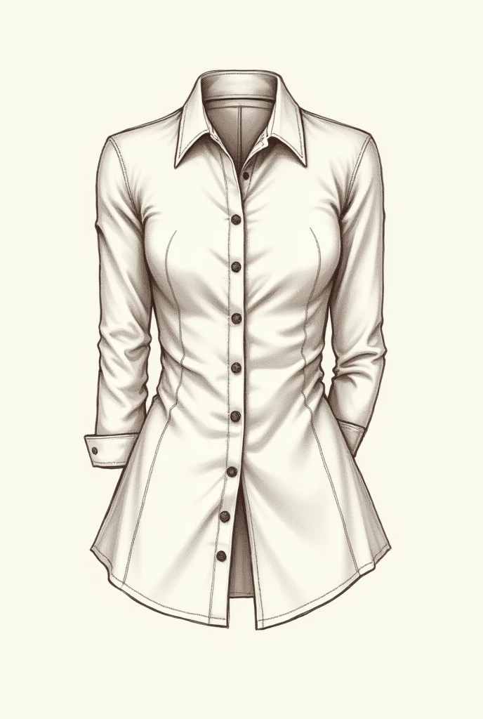 women&#39;s bell-bottom shirt, sketch 