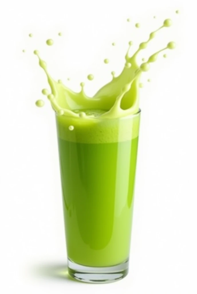 Splash of Mexican green prickly pear juice isolated on white background ai generative.