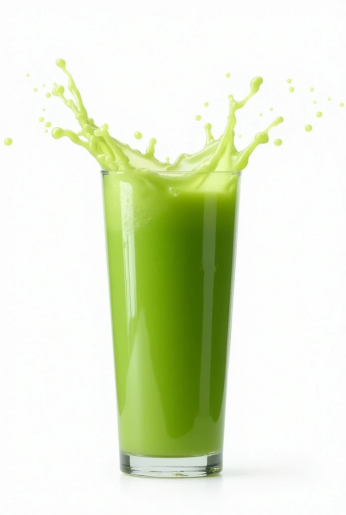 Splash of Mexican green prickly pear juice isolated on white background ai generative.