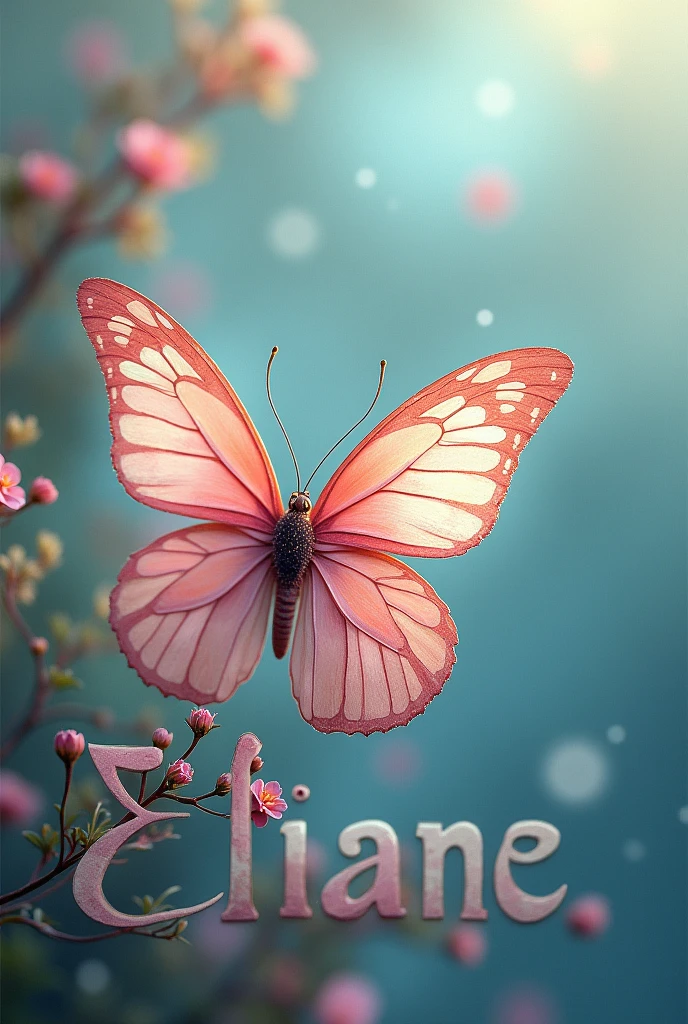 Make a profile picture with a butterfly and the word Eliane written on top 