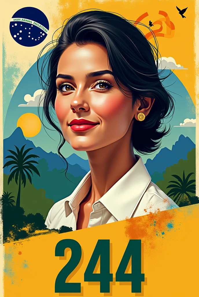 Brazilian political election pamphlet, with vote number 244