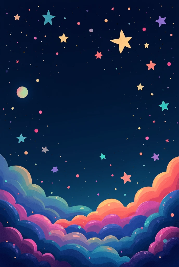 Vector image space with stars cartoon