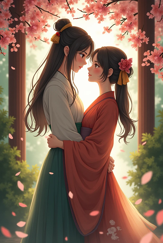 An image of Yae Miko and Furina as girlfriends