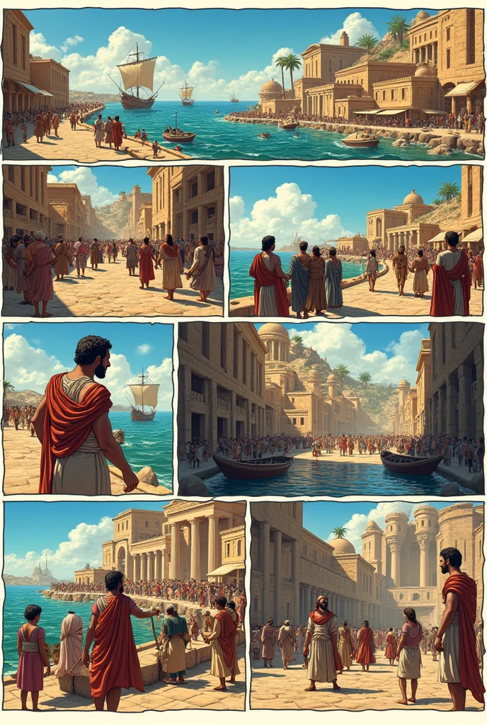 Comic book images from 12 comics about the Phoenicians