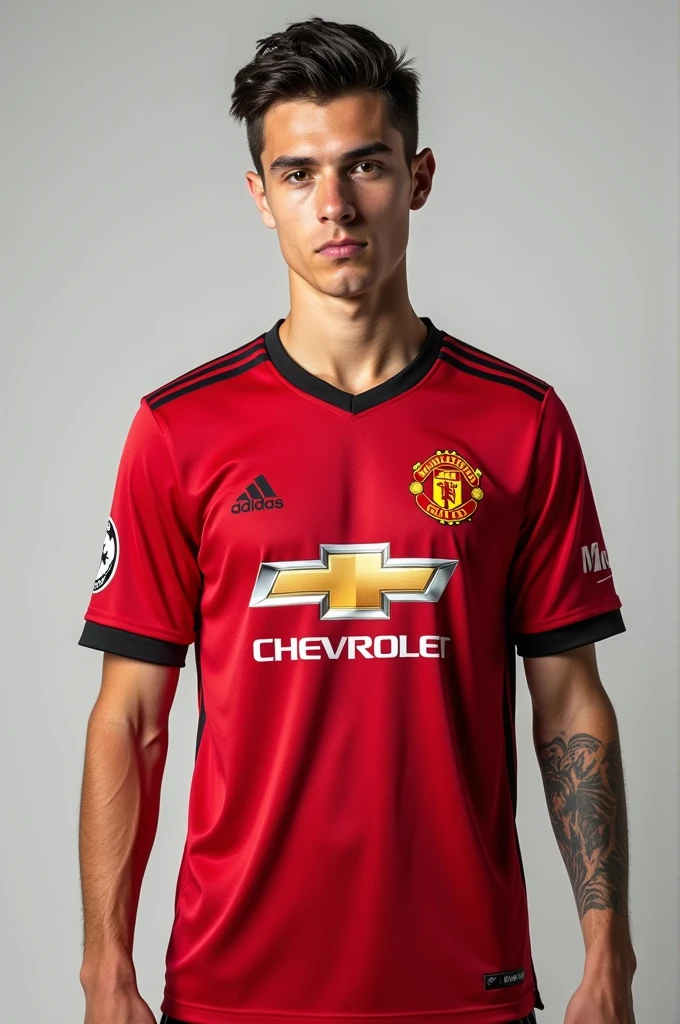 Generate a photo of the American footballer Christian Pulisic wearing the Manchester United shirt.