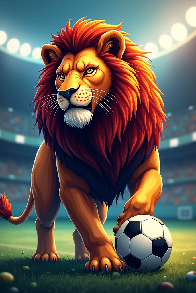 Je veux cree un logo en forme de lion pour football