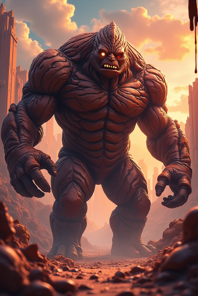 An Monster entity made of chocolate, anime