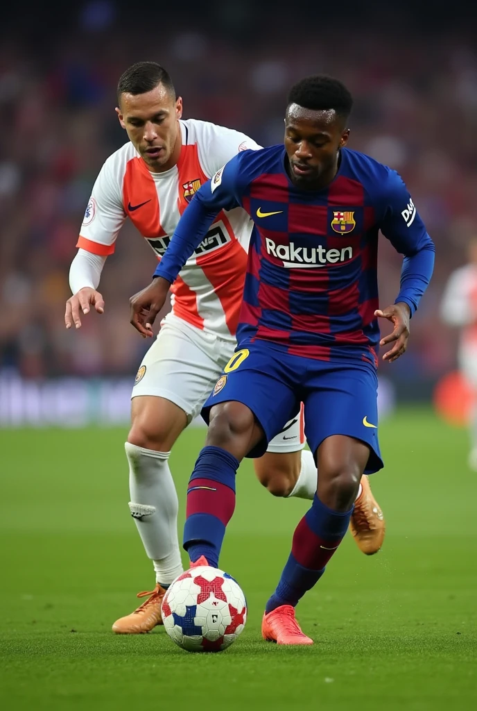 Lamine Yamal winning the sixth champions with Barca, He is stepping on Kylian Mbappe, a Real Madrid player, He got it from his son