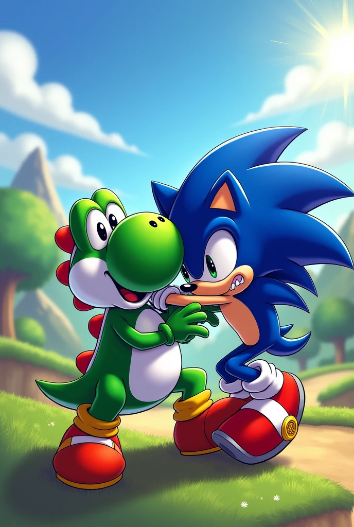 Yoshi choking sonic the hedgehog 