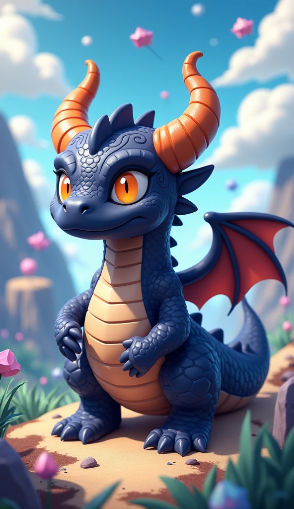isometric, 3d render, jrpg style monster, black dragon, chibi