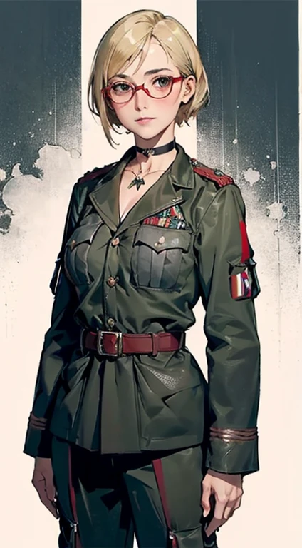 　(masterpiece:1.2, highest quality), (realistic, photorealistic:1.4), beautiful illustrations, 
looking at the viewer, whole body, Front view:0.6, 
1 female, 25 years old, Japanese, ((blonde:1.5, handsome short hair:1.4)), No bangs, hair between eyes, ((height: 176 cm, big breasts:1.6, thin waist)) 
beautiful hair, beautiful face, beautiful and detailed eyes, (black eye:1.3), beautiful clavicle, beautiful body, beautiful breasts, beautiful thighs, beautiful feet, beautiful fingers, perfect anatomy:1.3, Cherry blossom trees:1.3, Cherry tree in full bloom
(MA-1 jacket:1.8, cargo pants:1.4, belt, choker:1.6)), white panties:1.6,  
(Look at the viewer while blushing:1.3), ((nfsw:1.4))　(masterpiece), best quality, night bedroom, pale pink bra, bashful, blush, indoors, dress shirt, bra open shirt, from below, pov, low angle, mari ohara bigass bighip、FUCK　FUCKOFF　SEXY(((masterpiece))), (((best quality))), ((ultra-detailed)), (illustration), (detailed light), ((an extremely delicate and beautiful)), (beautiful detailed eyes), (sunlight), blush, shy, gigantic breasts, uzaki, outdoors, dynamic pose, naked overalls bare shoulders bigass bighip、FUCK　FUCKOFF　SEXYroupa modesta, tiro remoto, Detalhe bonito rosto delicado, Olhos delicados bonitos detalhados, perfect facial proportions, High definition skin, pele fina, best four inch aspect ratio. Com um polegar, uma obra-prima, altamente detalhado, Realistic, (German World War II general uniform reference : 1.8), the highest facial resolution, , mulher modestamente vestida, vestido inteiramente, ( pequeno, cabelos pretos, black franja reta, super thin braids, franja reta, Red glasses, olho verde escuro, science fiction, Fighter aircraft, standing On the landing of a Fighter aircraft, the agency, uma personalidade profundamente inteligente, A calm expression, um rosto respeitoso, uma guerra, a Fighter aircraft
