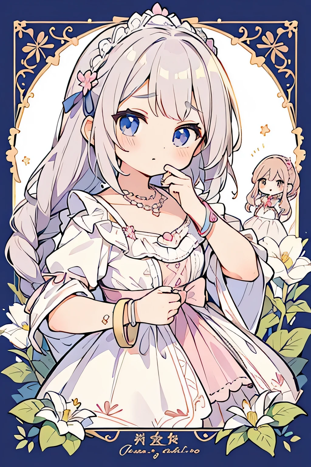 Highest quality、High resolution、Detailed Background、(Beautiful face in every detail:1.4)、Anatomically correct、(Detailed facial expressions)、Detailed eyes、Teenage beauty、(Three Women)、Highly detailed face、cute hair color、Braided Ponytail、Bobcut、Braided long hair、Wavy Hairstyle、well-groomed eyebrows、cute eye makeup、Cute Lip Makeup、Calm atmosphere、Happy expression、Tea time at the cafe、
(Three women enjoying tea time at a cute cafe:1.5)、
Flared silhouette dress、Camisole dress with frills and lace、
A-line dress with ribbon and flower motif、pink、Pastel Blue、Soft colors such as lavender、white、A clean base color such as beige、
Ribbon and flower hair accessories、Pearl and jewel necklaces、bracelet、
Lace bag、Pumps with ribbon、Suede or velvet short boots、
It's gorgeous but also feminine.、cute