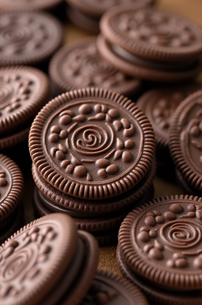 Biscuit like Oreos but the package has to be chocolate color and gold writing the name Danties