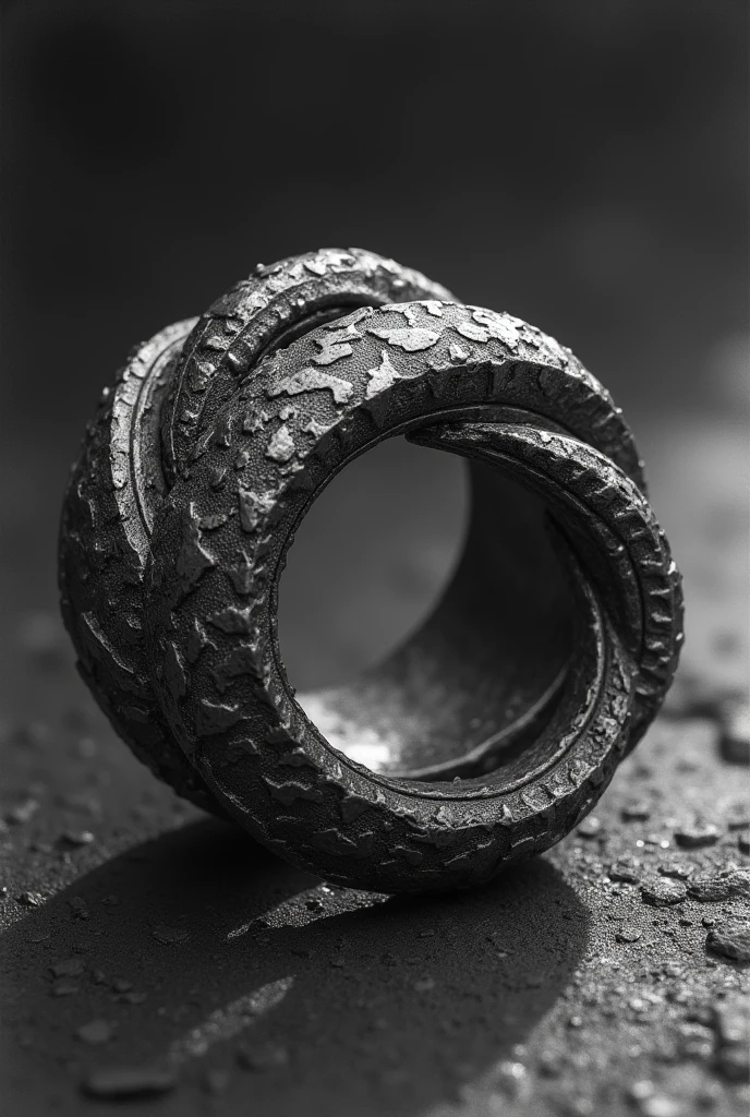 Generate a pencil sketch of a ring made out of a sword
