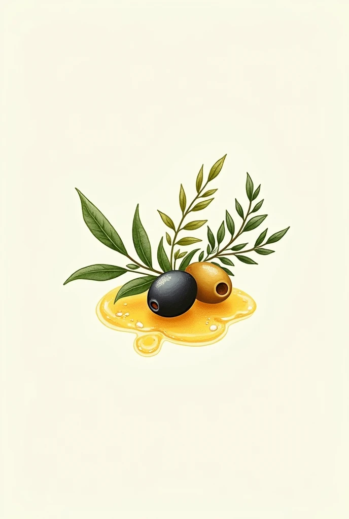 Logo with oregano, olives and bee wax
