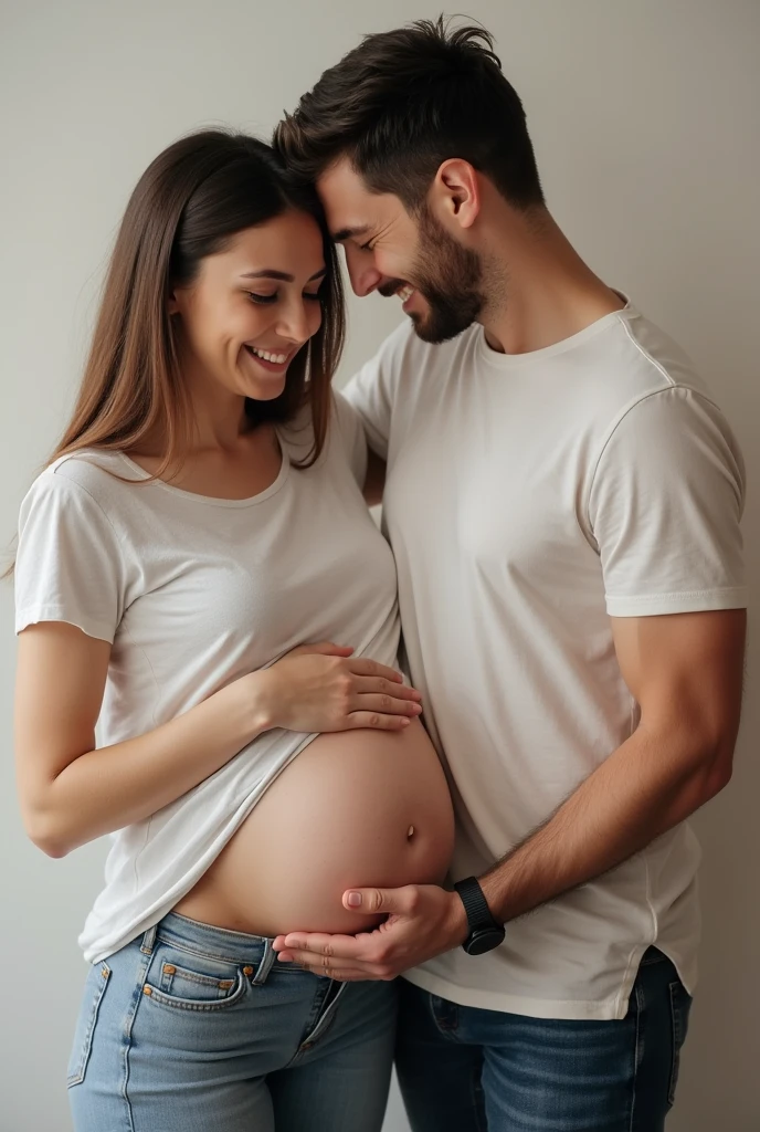 image of a lady and a pregnant man