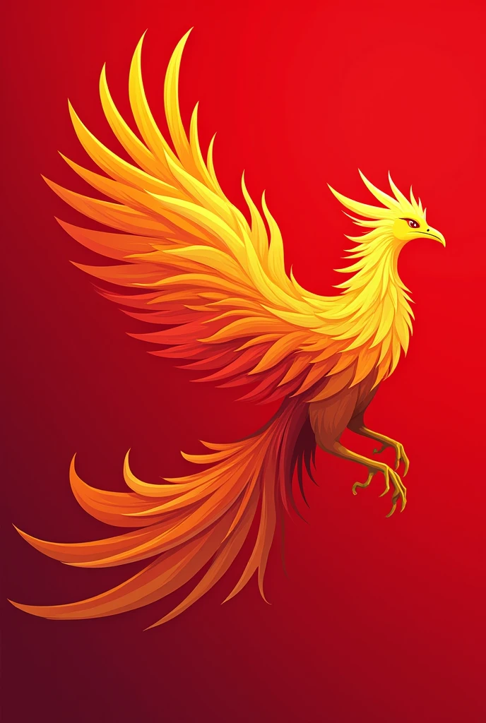 Design a scavenger hunt flag with a red background and an Olympic-themed phoenix mascot 