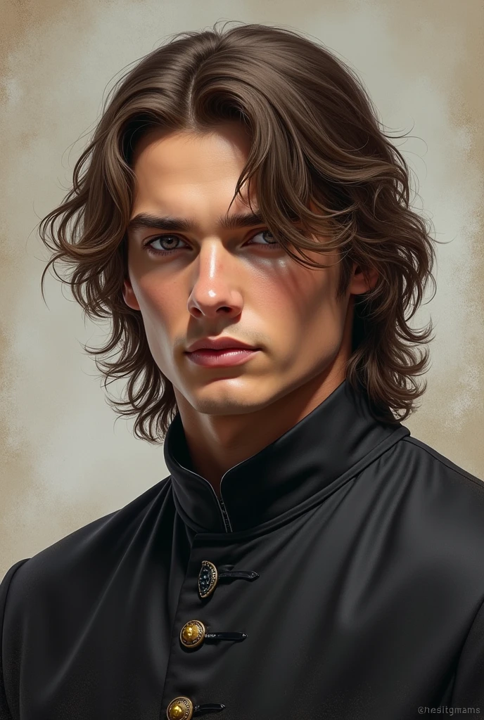 Aegon Targeryan&#39;s appearance in the story: He was a young man. handsome features. Brown hair with white streaks. white locks. violet eyes.  slightly dark skin.