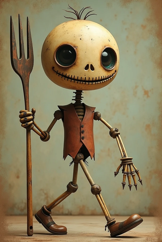 vintage style walking animated skewer