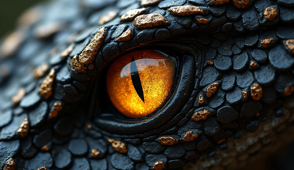Close-up of a magic snake's eye, one of dark scales with burnt gold, this in manga style, drawn in manga style, in manhwa style, Close-up of the eye of a magical scaly snake, drawing, escama al estilo drawing de scketch, black scales with gold, black scales with gold, eye of a dragon, eye of a dragon. ash gold color, dark place, dark place, low light, magic castle, ojo de dragón ash gold color, lugar con low light, an environment without light, un dark place por total..