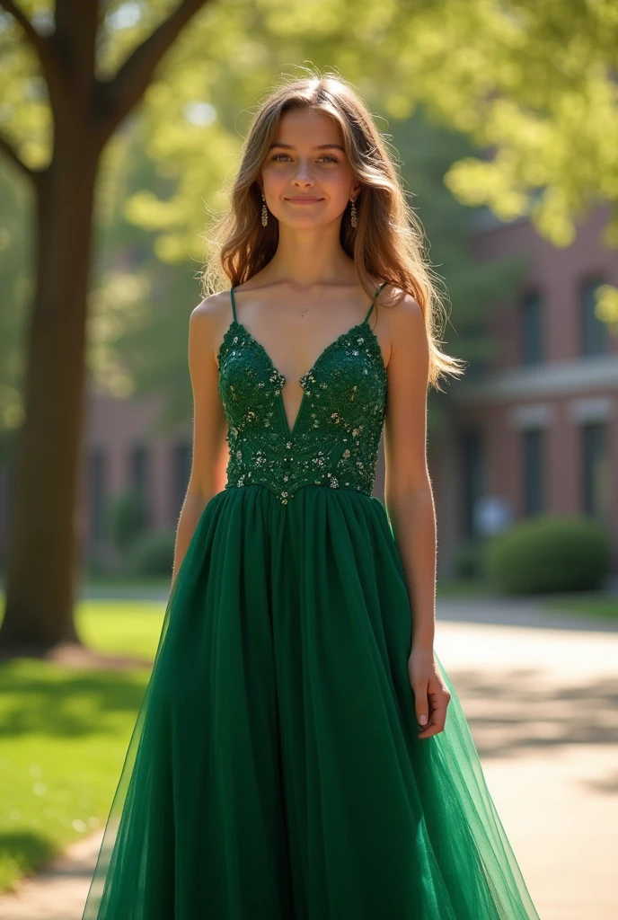 Emerald green graduation dress 9th grade

