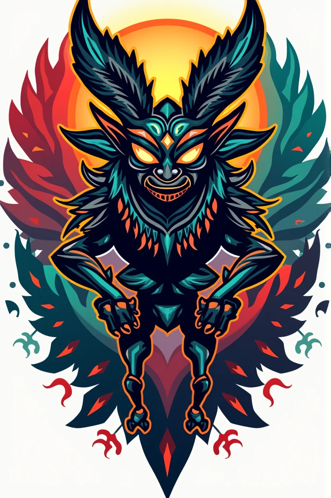 Create a beautiful illustration of Philippines mask-headdress design that feels like representing "WIKA" vibes (Front View). No human, must be only headdress with a mask. With Philippine flag symbols