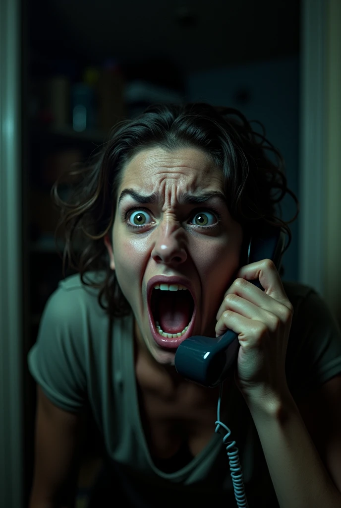 Expression of terror when answering the phone: